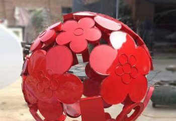 花紋球雕塑制作，景觀雕塑，不銹鋼花紋球雕塑常用
