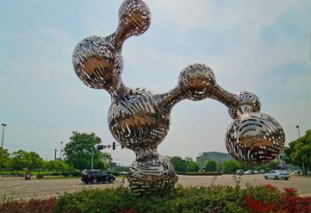 原子球雕塑廠，鏤空工藝，不銹鋼原子球雕塑精選