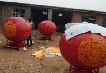 圓球雕塑精選，室外雕塑，不銹鋼烤漆圓球雕塑選定