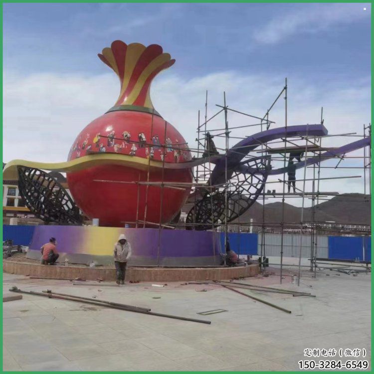 花瓶雕塑常用，景觀概念，玻璃鋼花瓶雕塑展品