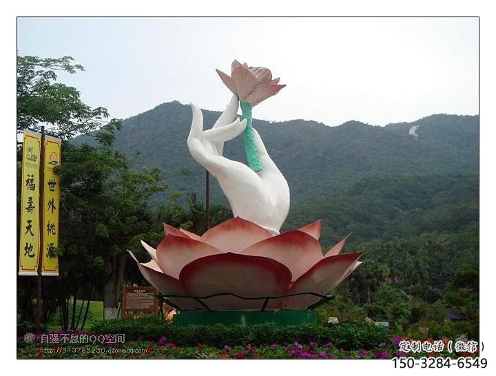 手拈花雕塑，街頭藝術(shù)，不銹鋼手拈花雕塑展品