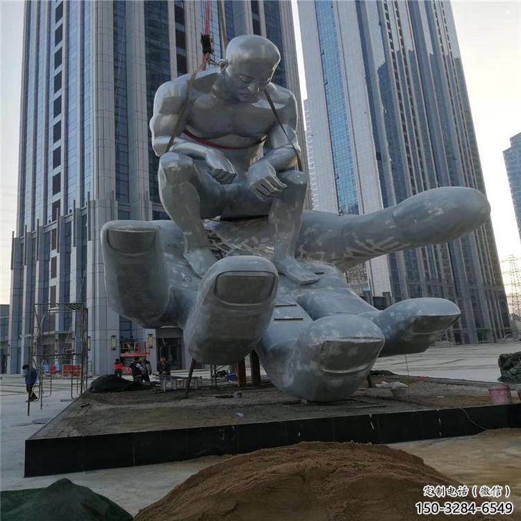 沉思者雕塑廠家，鍛造工藝，手托沉思者雕塑承接
