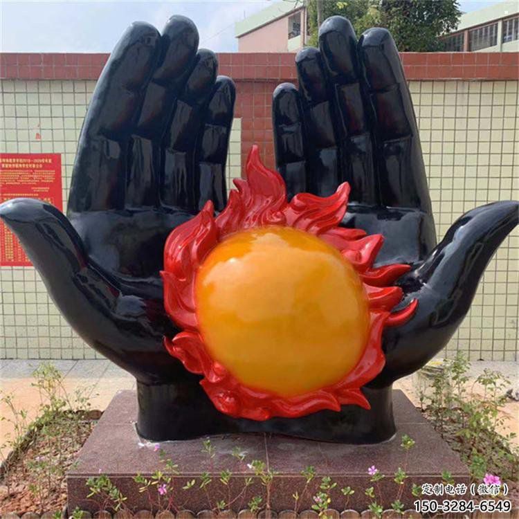 火球雕塑選用，仿銅系列，現代手托火球雕塑優價