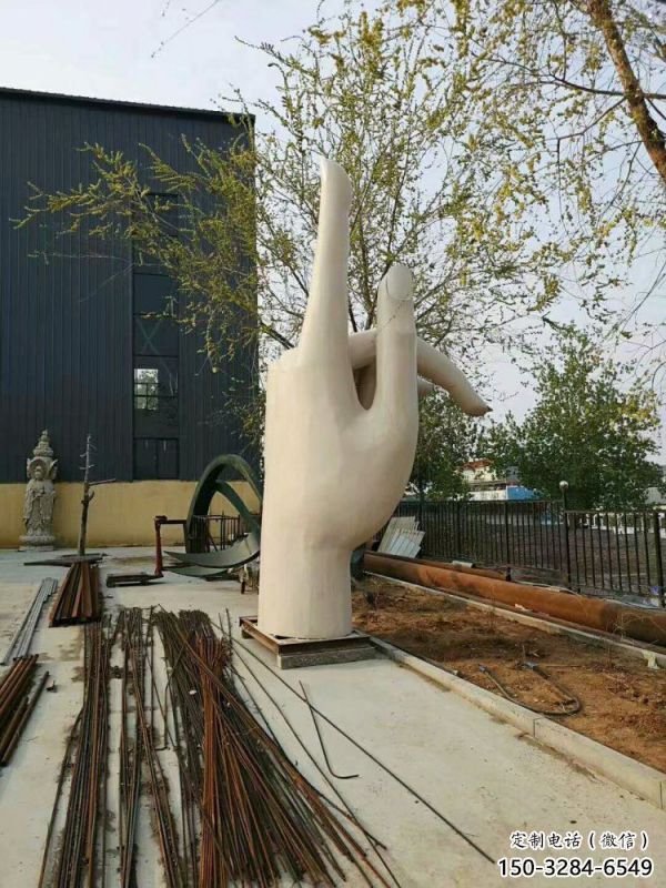 手指雕塑訂做，街景小品，不銹鋼一指禪雕塑廠家