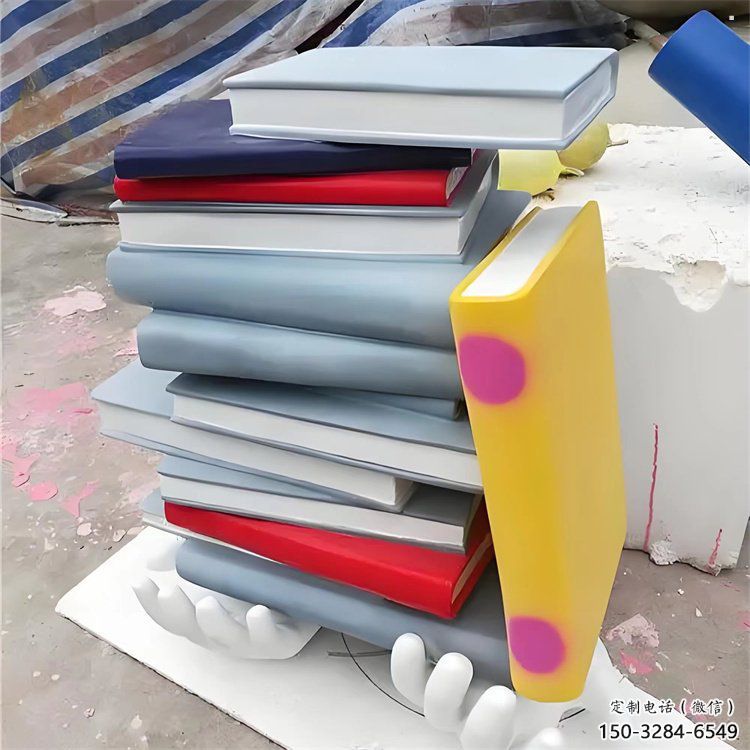 疊書雕塑制造商，鋼管組合，公共不銹鋼疊書雕塑優(yōu)選