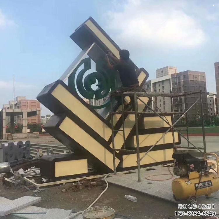 小區(qū)書籍雕塑，拉絲景觀雕塑，抽象效果