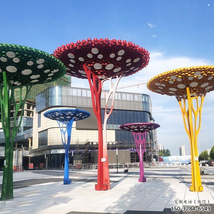 遮陽樹雕塑常用，公園小品，不銹鋼遮陽樹雕塑生產(chǎn)商