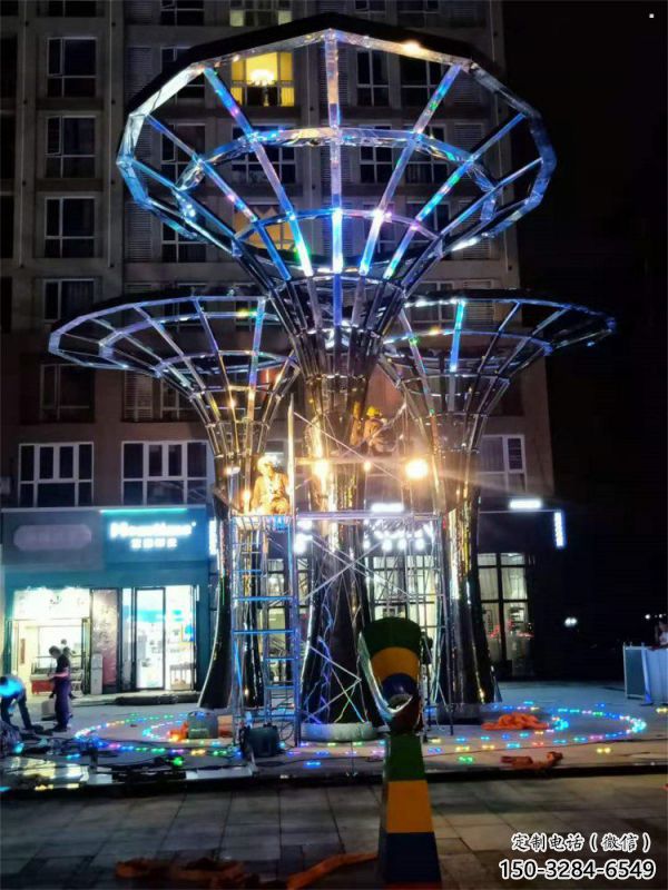 遮陽樹雕塑制造，歐式風(fēng)格，鏤空遮陽樹雕塑廠家