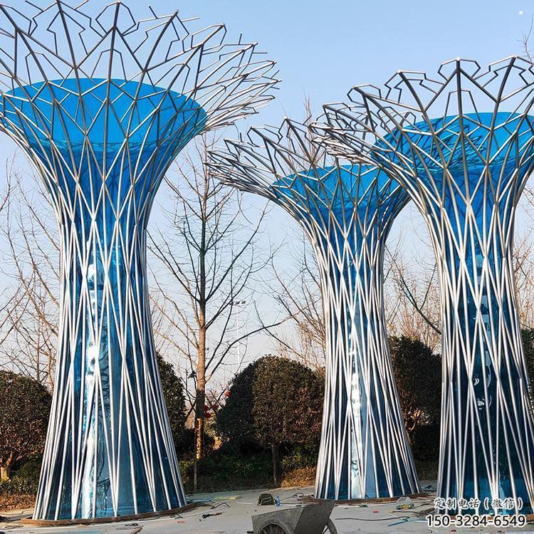 金屬鏤空樹雕塑承接，陸地擺件，烤漆鏤空樹雕塑制造商