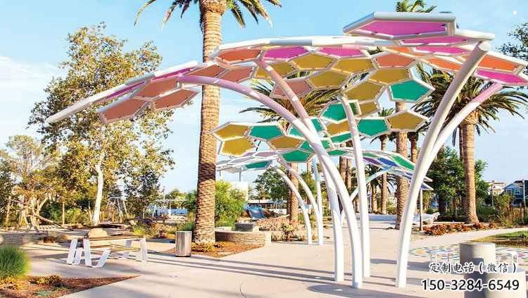 傘樹雕塑供求，景區案例，景觀鏤空傘樹雕塑精選