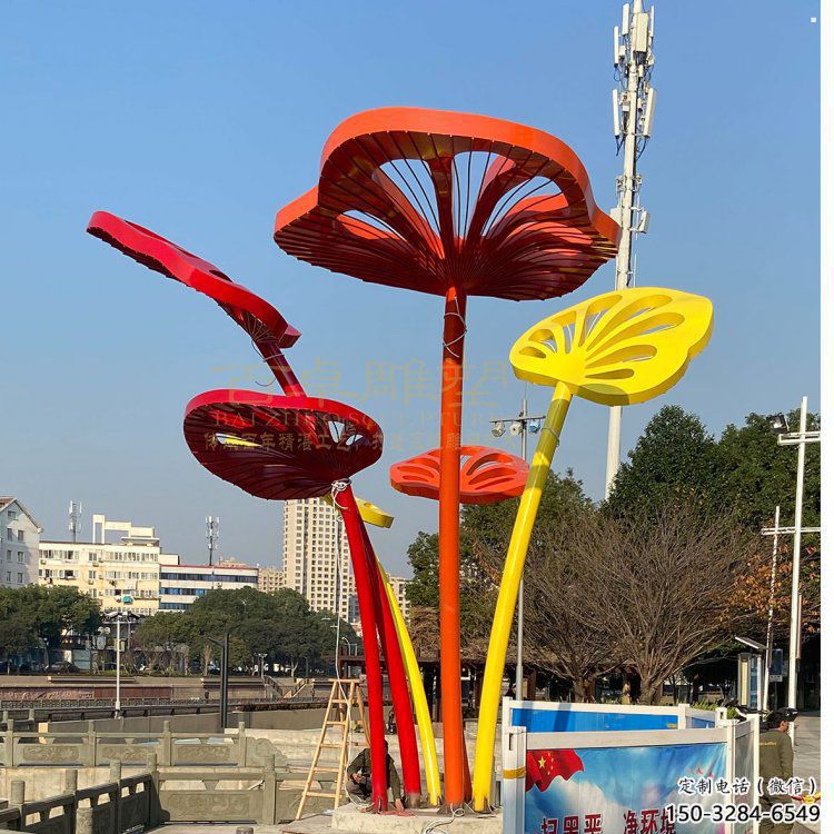 芭蕉葉雕塑訂做，公園雕塑，不銹鋼芭蕉葉雕塑公司