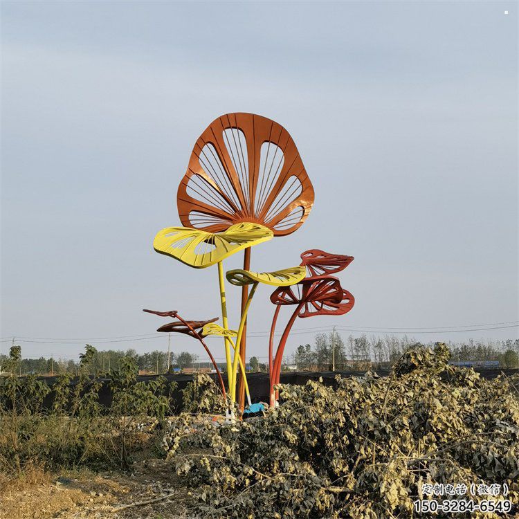 芭蕉葉雕塑制造商，小區(qū)擺件，不銹鋼芭蕉葉雕塑提供