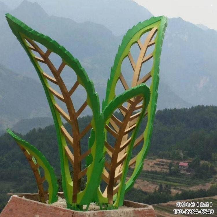 樹葉雕塑定做，公園小品，戶外烤漆樹葉雕塑廠家