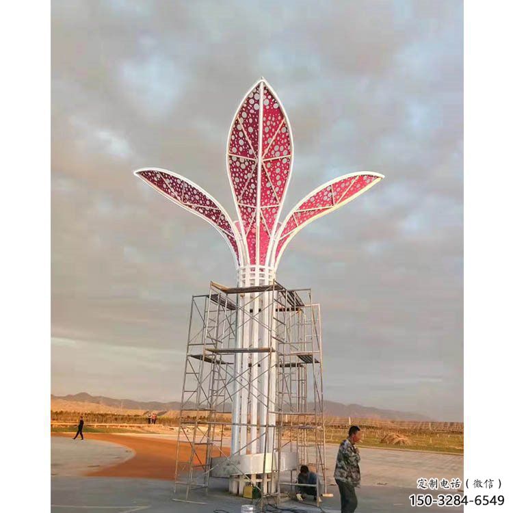 樹葉雕塑精選，彩鋼制作，園林烤漆樹葉雕塑標準