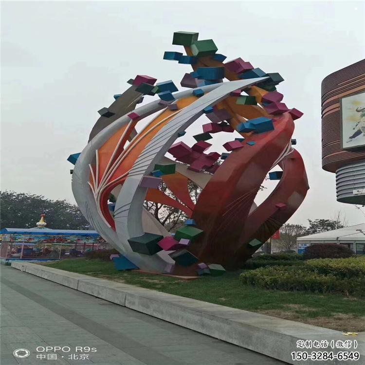 樹葉雕塑精選，市標雕塑，金屬烤漆樹葉雕塑廠家