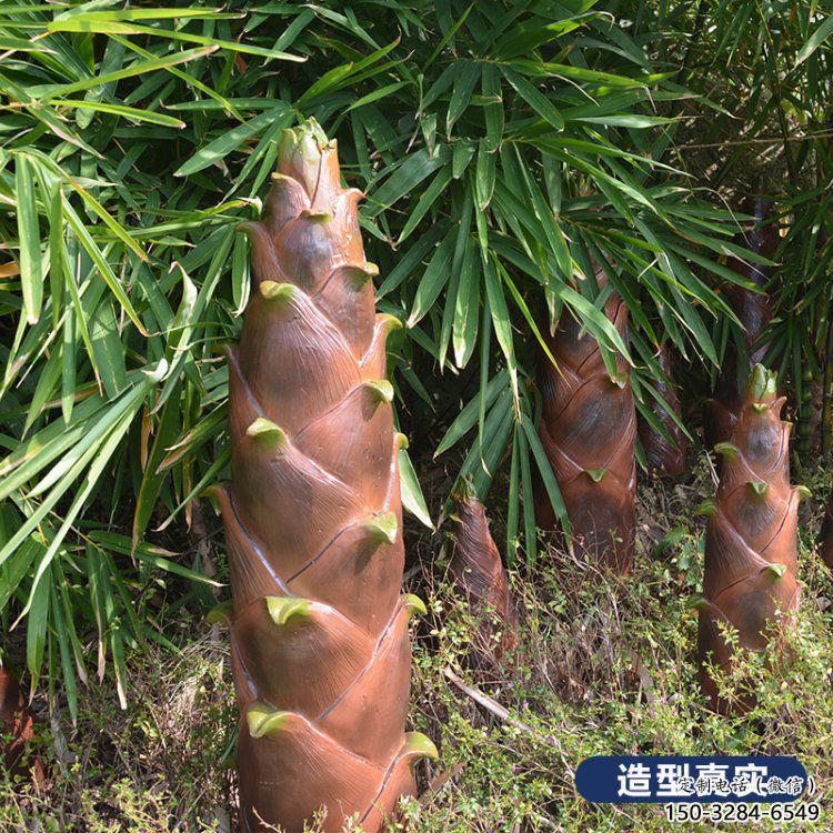 竹筍雕塑訂做，景觀雕塑，彩繪不銹鋼竹筍雕塑提供