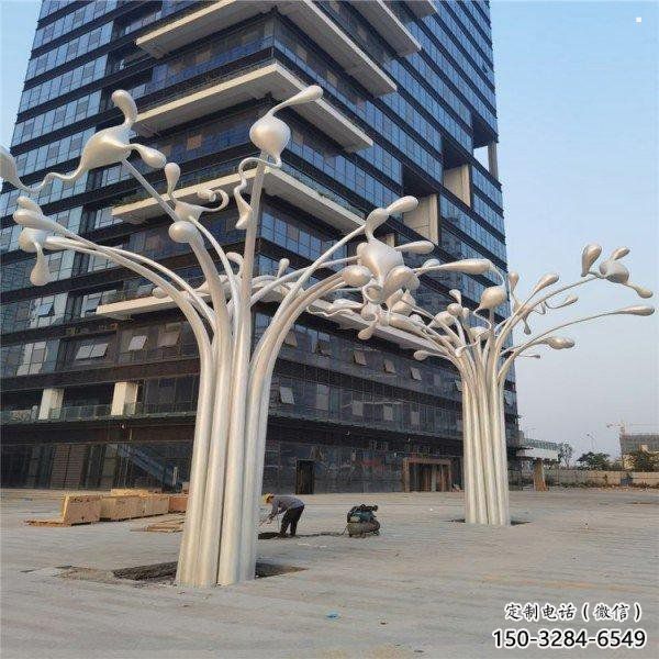 風鈴樹雕塑定做，廣場系列，不銹鋼風鈴樹雕塑制作