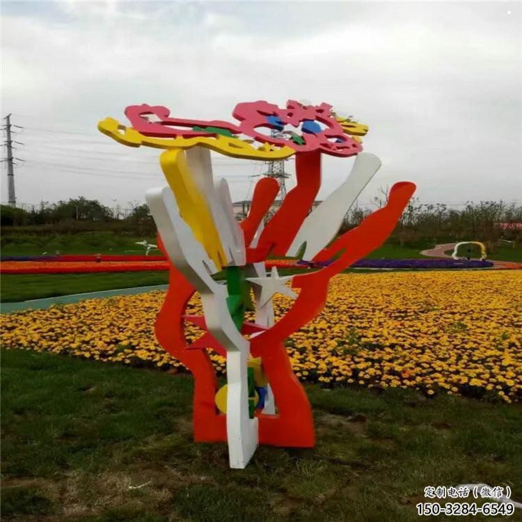 花樹雕塑廠家，標識雕塑，不銹鋼花樹雕塑選用