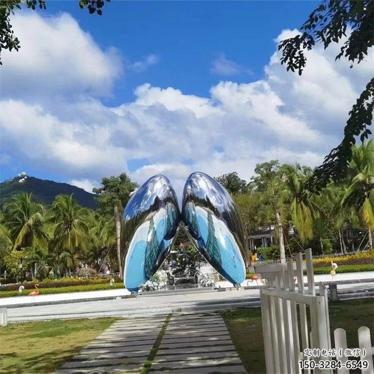 四葉草雕塑廠家，景區案例，不銹鋼四葉草雕塑常用