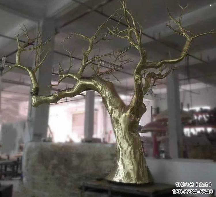 松樹雕塑定制，街頭雕塑，不銹鋼松樹雕塑制作