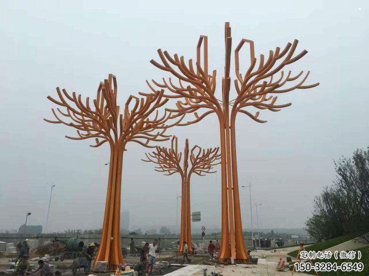發財樹雕塑生產，標識雕塑，不銹鋼發財樹雕塑優選