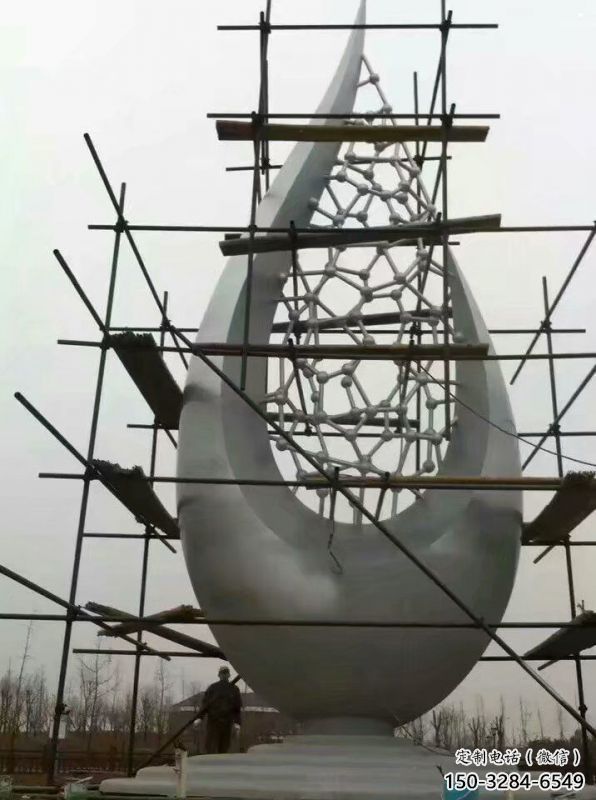 水滴雕塑生產，景區案例，景觀不銹鋼水滴雕塑優選