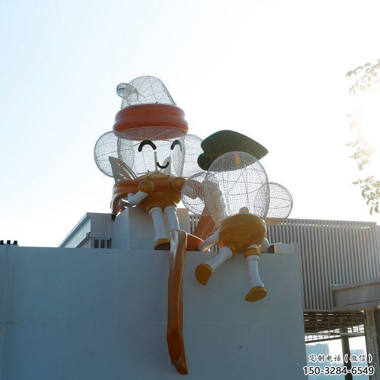 鏤空卡通雕塑服務商，美陳雕塑，鐵藝卡通雕塑訂做廠家