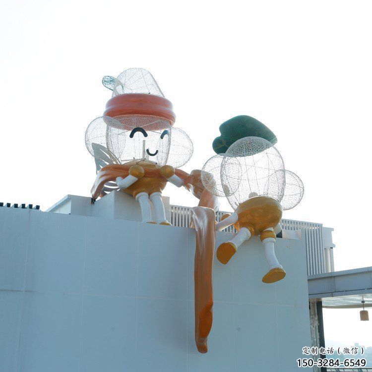 鏤空卡通雕塑指用，景觀雕塑，藝術鐵藝卡通雕塑點擊