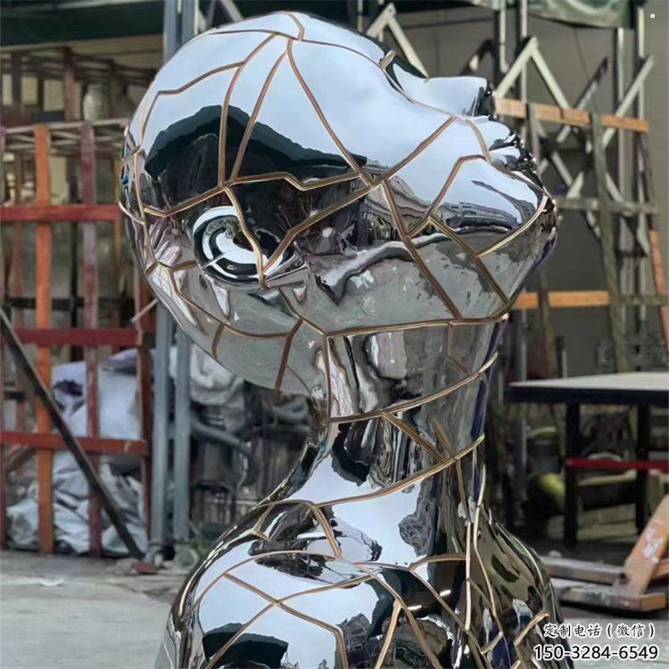 白鋼人頭像雕塑生產(chǎn)，透雕系列，鏡面人頭像雕塑生產(chǎn)商