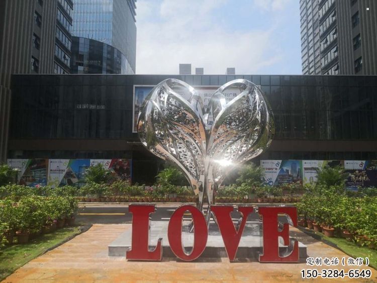 彩繪景觀love雕塑生產(chǎn)，景區(qū)案例，彩繪不銹鋼love雕塑優(yōu)選