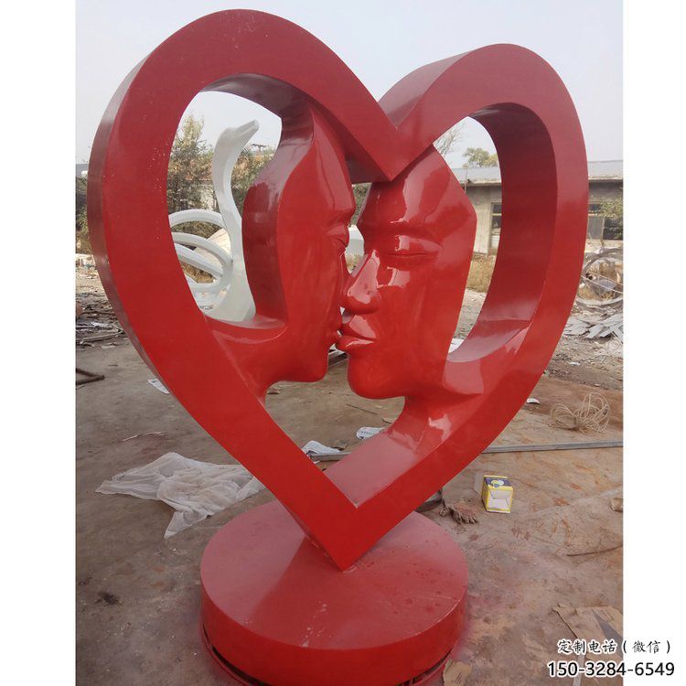 愛心雕塑展品，彩鋼制作，酒店烤漆愛心雕塑精品