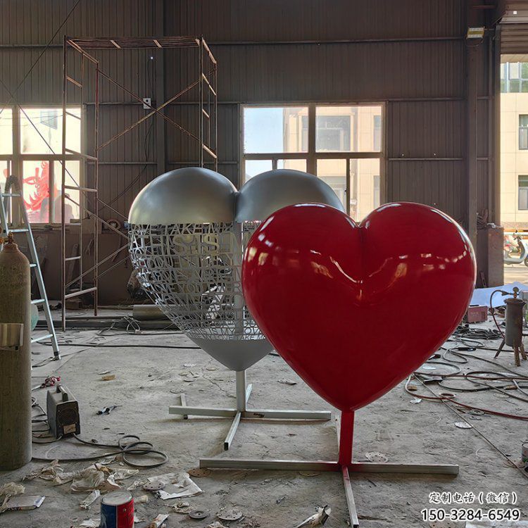 心形球雕塑供給，中式工藝，烤漆心形球雕塑精品