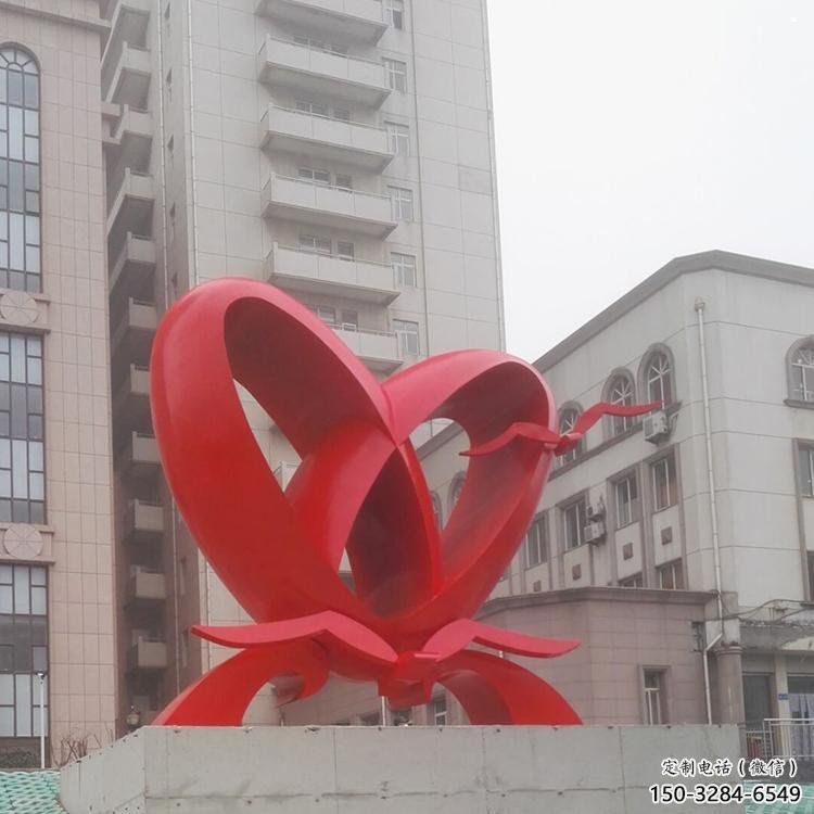 雙心雕塑制造商，城區(qū)小品，不銹鋼雙心雕塑定制