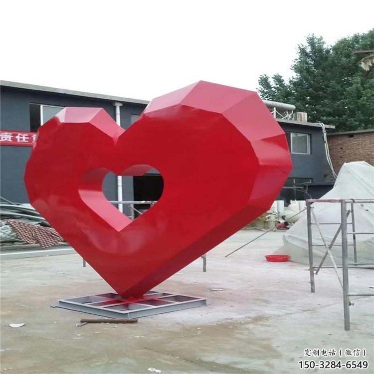 桃心景觀雕塑通用，城市雕塑，不銹鋼桃心雕塑指用