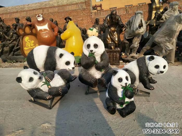 景觀熊貓雕塑選定，美陳雕塑，現代藝術彩繪熊貓雕塑廠家