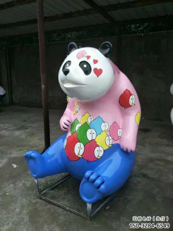 熊貓雕塑工廠，城市裝飾，彩繪熊貓雕塑供給