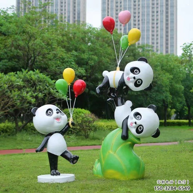 熊貓雕塑廠家優選，城市裝飾，展示卡通熊貓雕塑定做