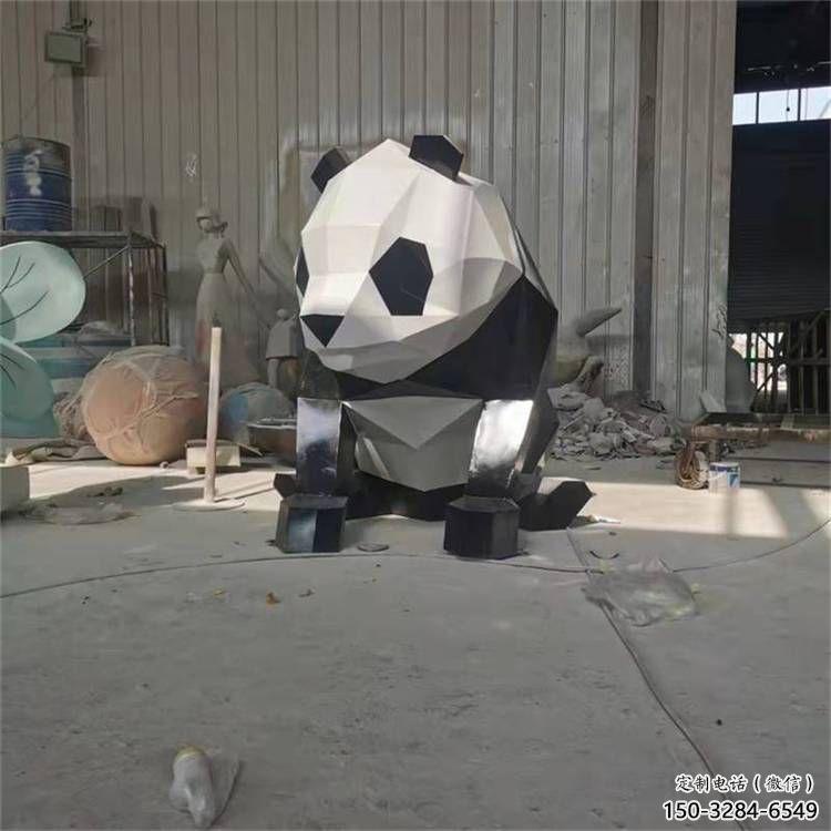 熊貓雕塑精選，陸地擺件，公園切面熊貓雕塑精品