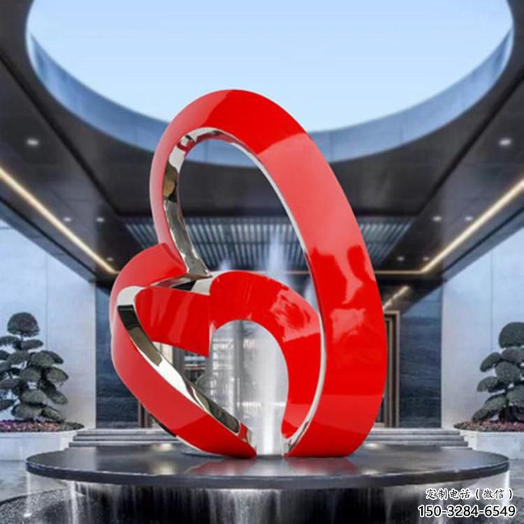 雙環雕塑工廠優選，城市裝飾，不銹鋼雙環雕塑供給