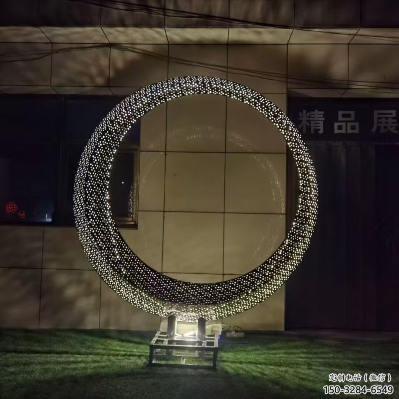 圓環雕塑供應，城區小品，燈光圓環雕塑制造商