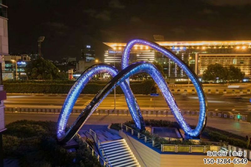 圓環(huán)雕塑供給，中式工藝，燈光圓環(huán)雕塑精品