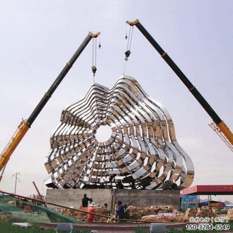 圓環鑄造觀賞型，露天雕塑，不銹鋼圓環雕塑訂做