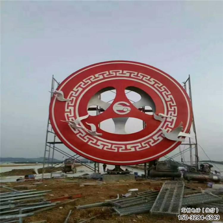 圓環雕塑點擊，景觀雕塑，別墅烤漆圓環雕塑供求