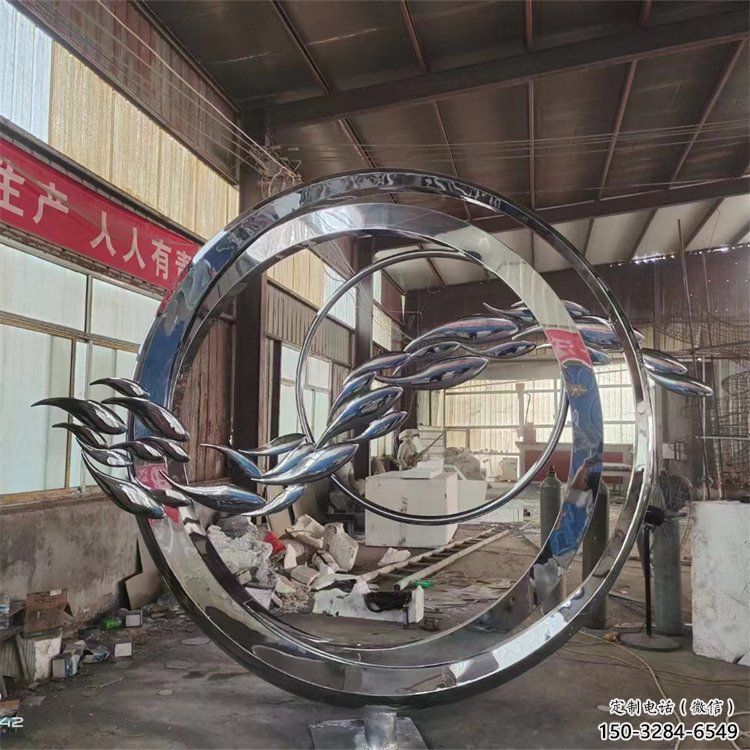 圓環雕塑觀賞型，廣場系列，民俗烤漆圓環雕塑優選