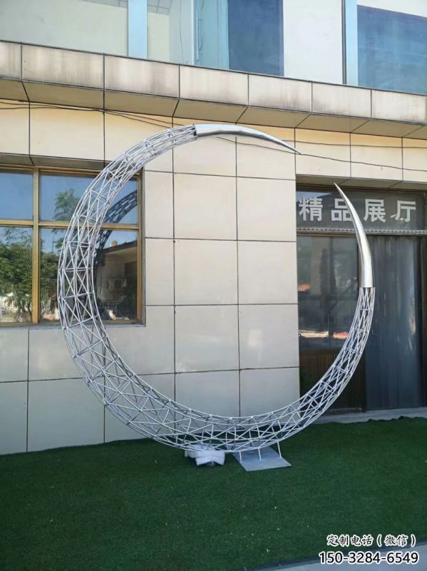 抽象圓環雕塑預定，校園雕塑，鏤空圓環雕塑承接