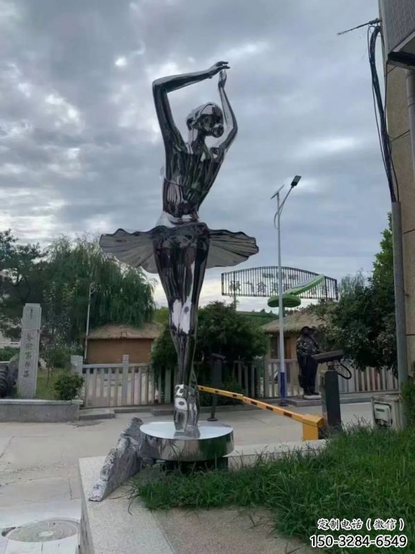 鏡面舞者雕塑專供，現代雕塑，景觀圓環舞者雕塑供應
