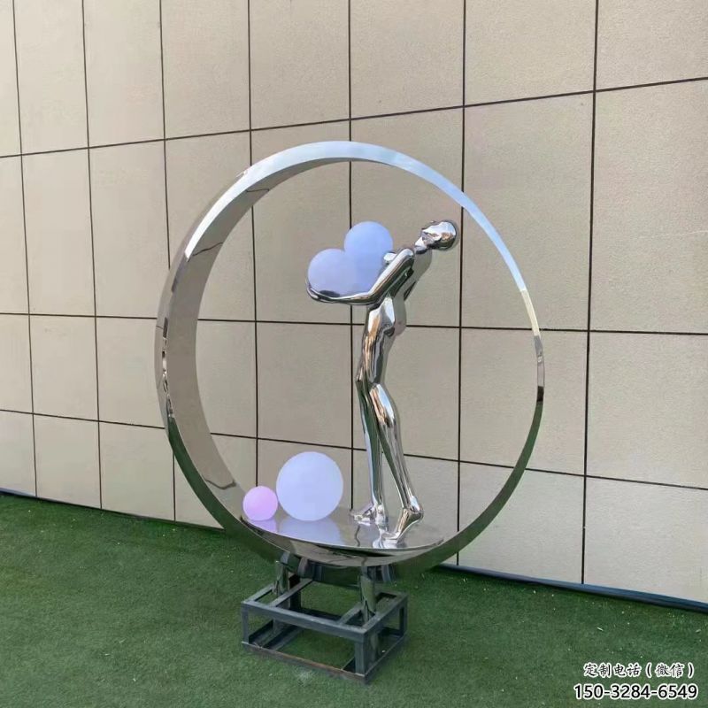 圓環(huán)雕塑生產(chǎn)商，舞者雕塑制作，圓環(huán)舞者雕塑供應(yīng)商