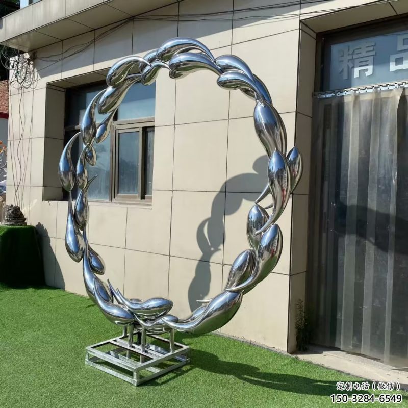 金魚雕塑專供，露天雕塑，圓環(huán)金魚雕塑景觀選用