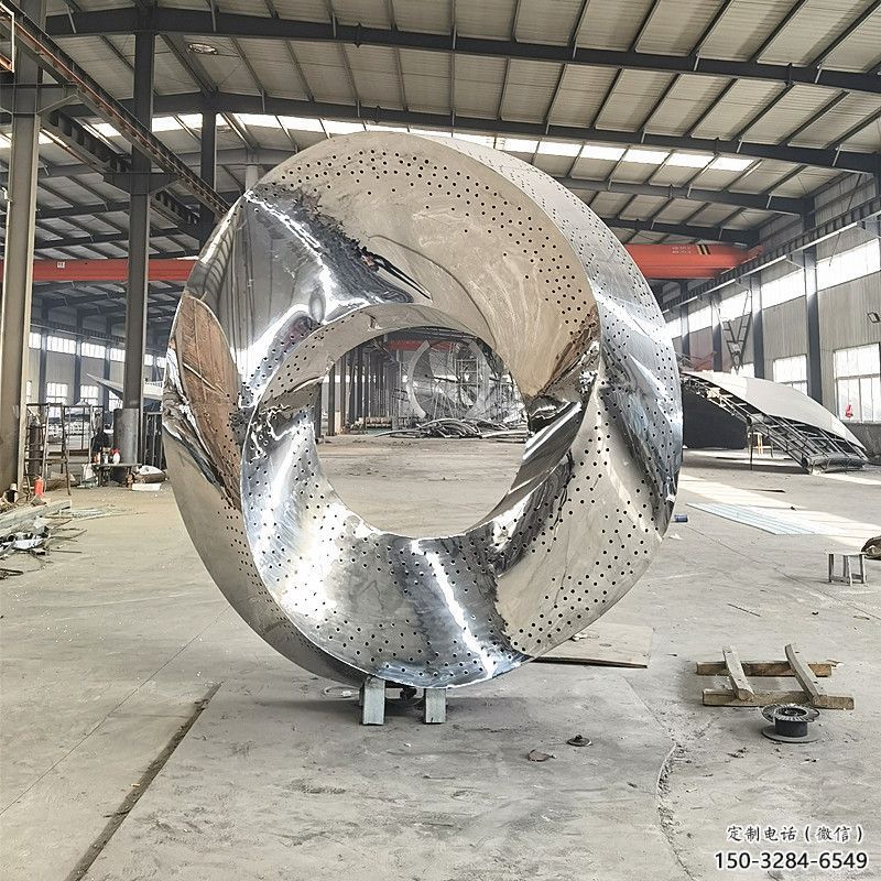 圓圈雕塑提供，園林裝飾，小區(qū)不銹鋼圓圈雕塑承接