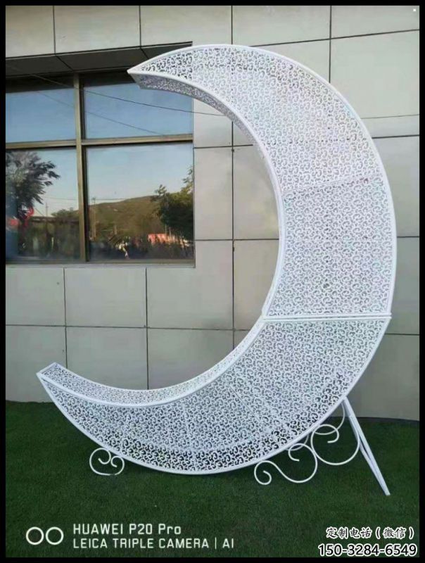 月亮雕塑供需，廣場雕塑，鏤空月亮雕塑定制廠家